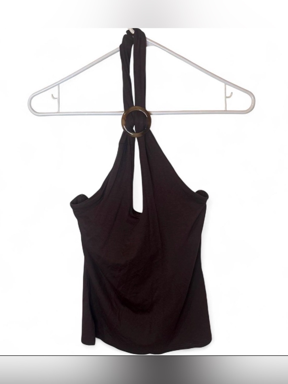 NWT- Brown Fashion Nova Halter Tank Top with Ring Detail - Women